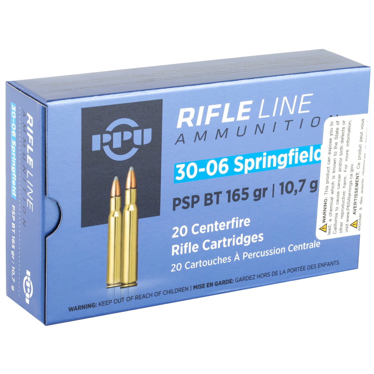 Prvi Partizan PPU 30-06 Springfield Rifle Ammunition, 165-Grain Pointed Soft Point, 20 Rounds per Box