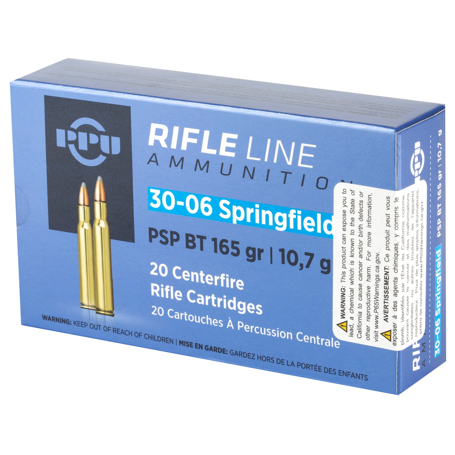 Prvi Partizan PPU 30-06 Springfield Rifle Ammunition, 165-Grain Pointed Soft Point, 20 Rounds per Box