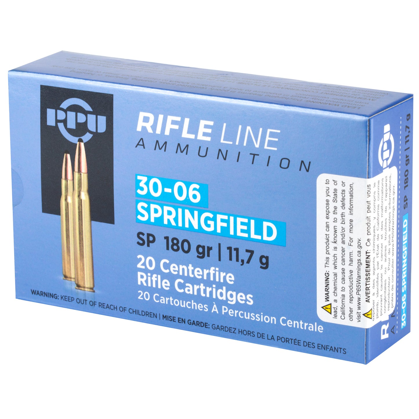 Prvi Partizan PPU 30-06 Springfield Soft Point Rifle Ammunition - 180 Grain, 20 Rounds per Box