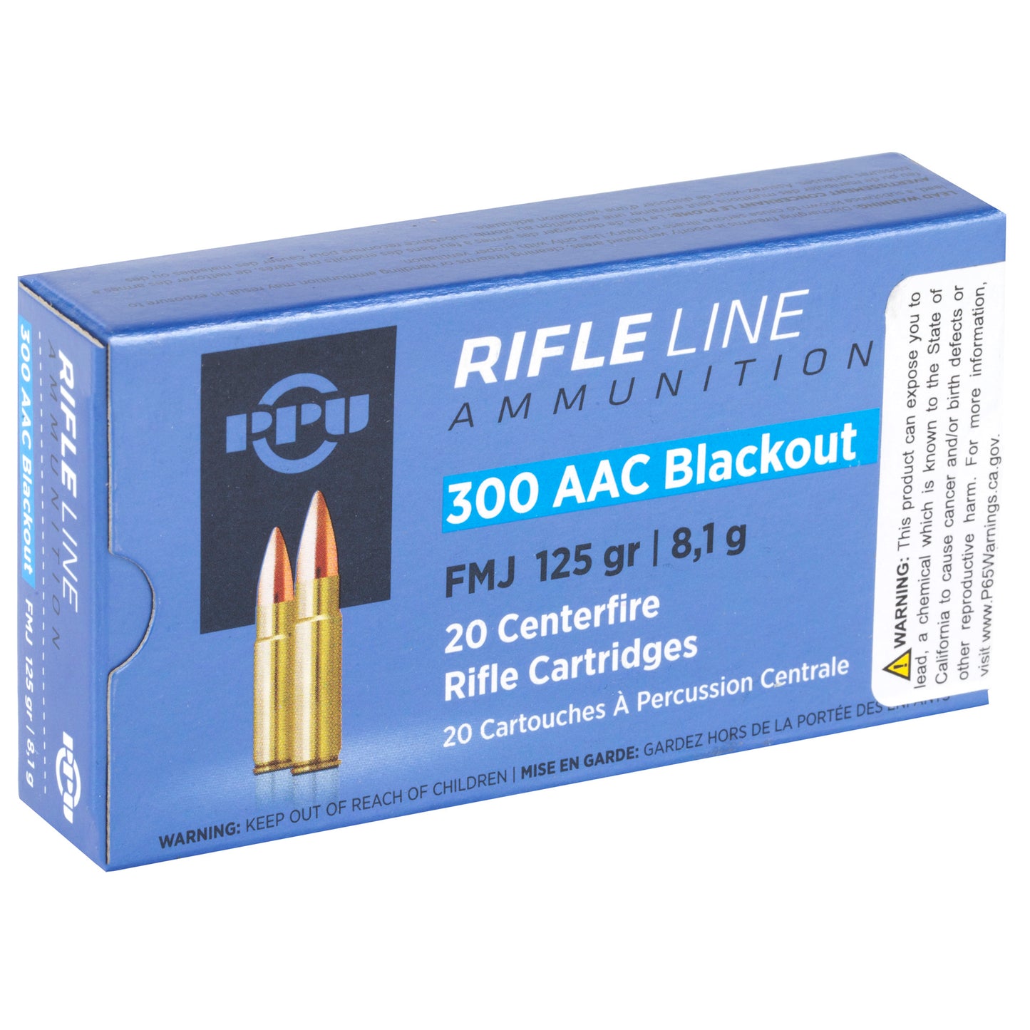 Prvi Partizan PPU 300 Blackout Full Metal Jacket 125 Grain Rifle Ammunition - Box of 20 Rounds