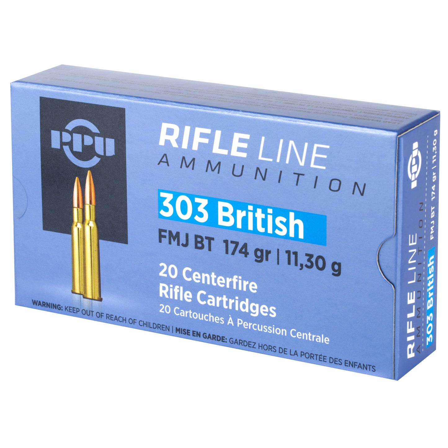 Prvi Partizan PPU 303 British Full Metal Jacket Rifle Ammunition - 174 Grain, 20 Rounds Per Box