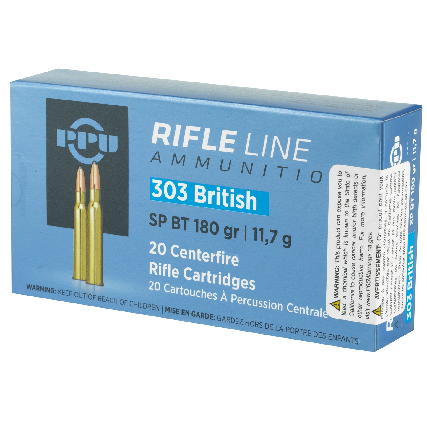 Prvi Partizan PPU 303 British Soft Point Rifle Ammunition * 180 Grain, 20 Rounds per Box