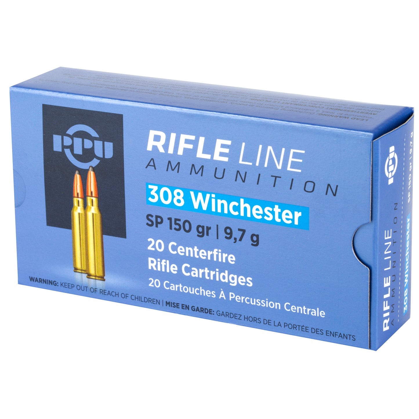 Prvi Partizan PPU 308 Winchester Soft Point Rifle Ammunition - 150 Grain, 20 Rounds per Box