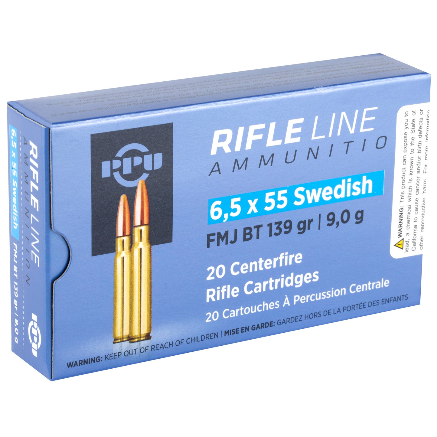 Prvi Partizan PPU 6.5x55 Swedish Full Metal Jacket Rifle Ammunition - 139 Grain, 20 Rounds per Box