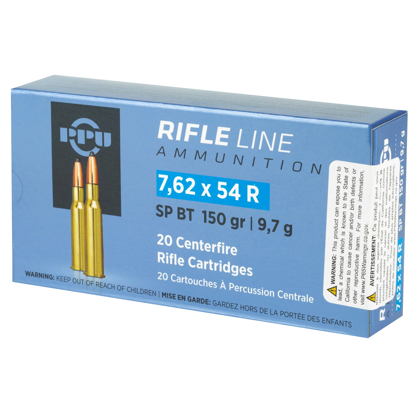 Prvi Partizan PPU 7.62x54R Soft Point Rifle Ammunition * 150 Grain, 20 Rounds per Box