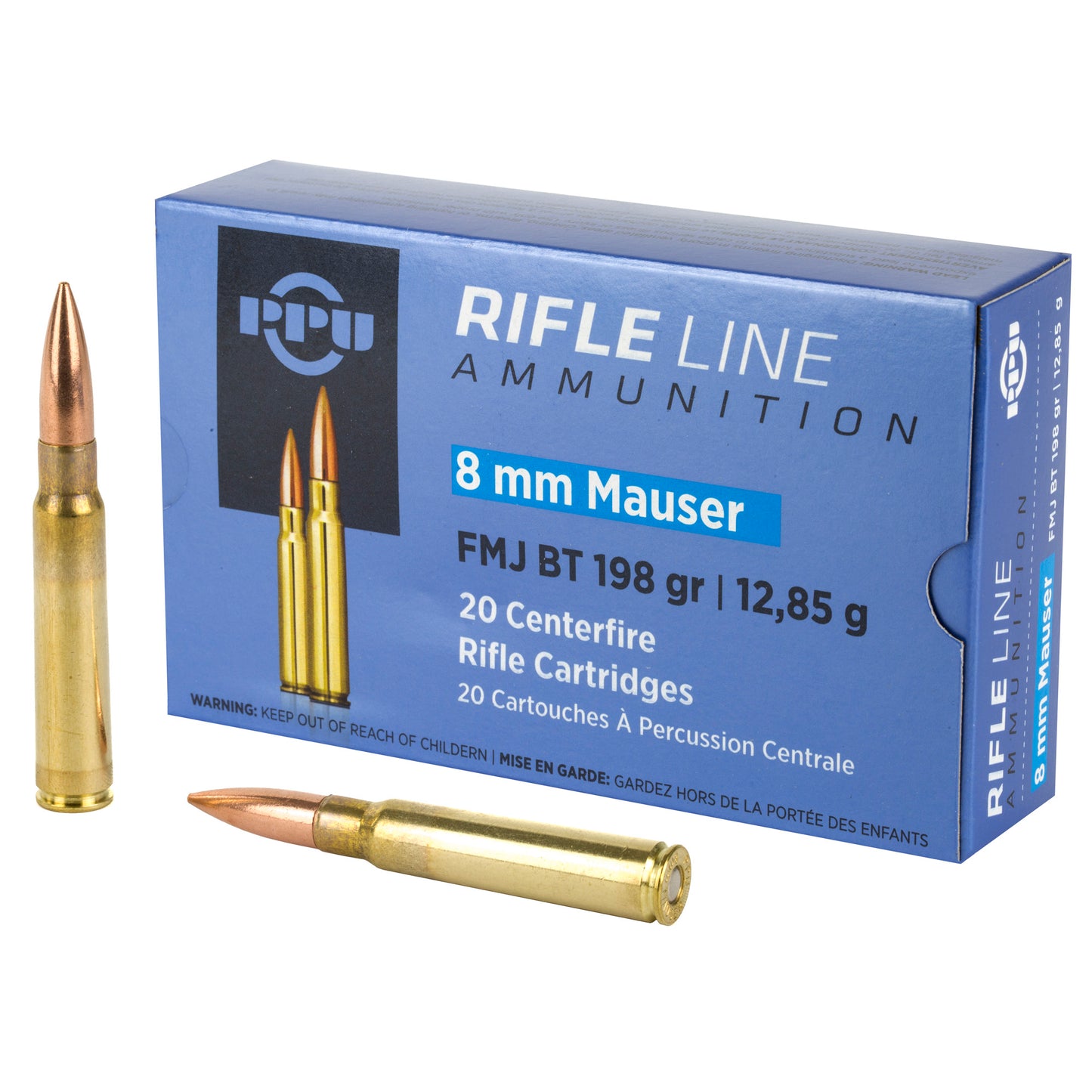 Prvi Partizan PPU 8mm Mauser Full Metal Jacket Rifle Ammunition * 198 Grain, Box of 20