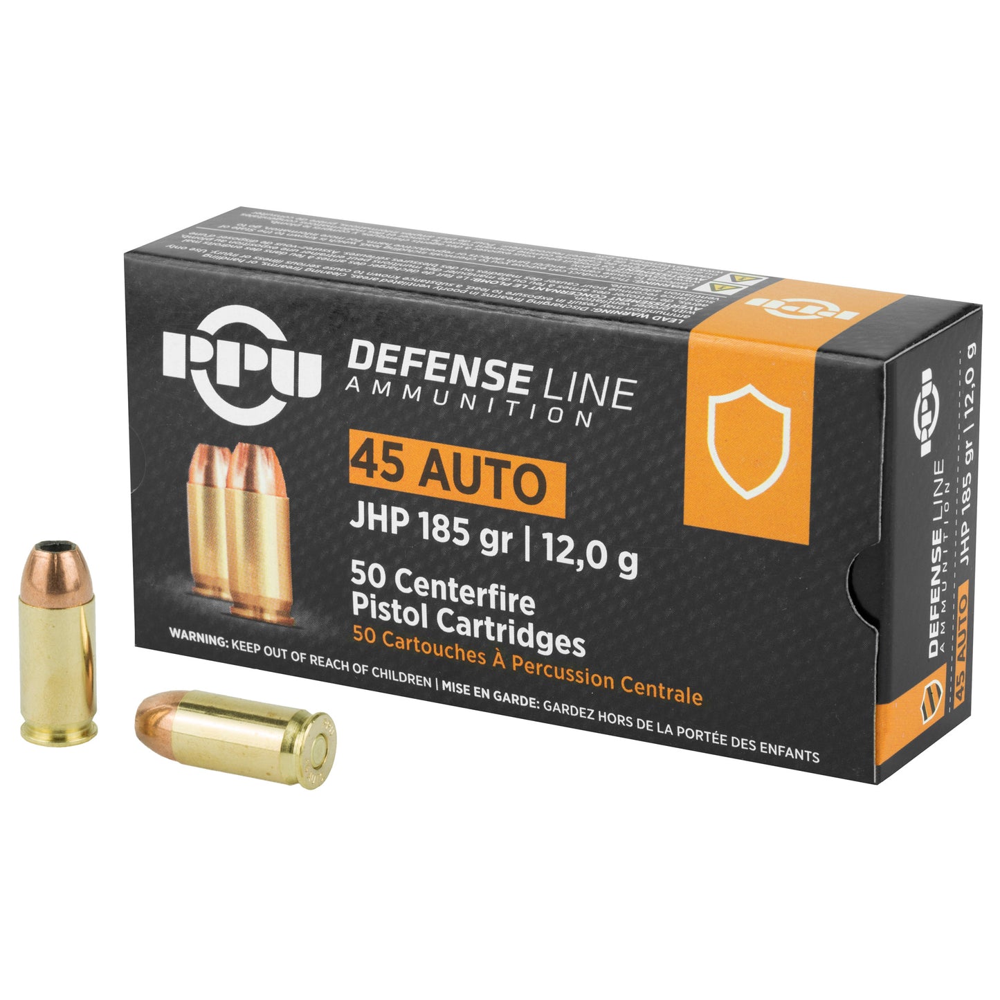 Prvi Partizan PPU 45 ACP Handgun Defense Hollow Point Ammunition, 185 Grain * 50 Rounds Per Box