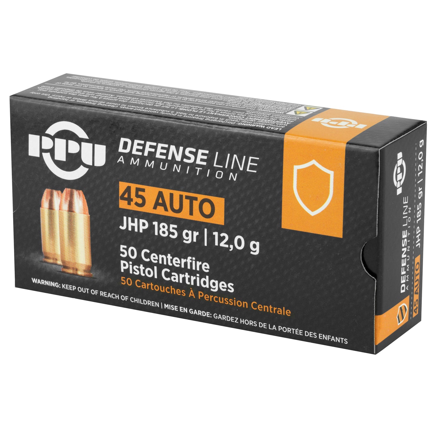 Prvi Partizan PPU 45 ACP Handgun Defense Hollow Point Ammunition, 185 Grain * 50 Rounds Per Box