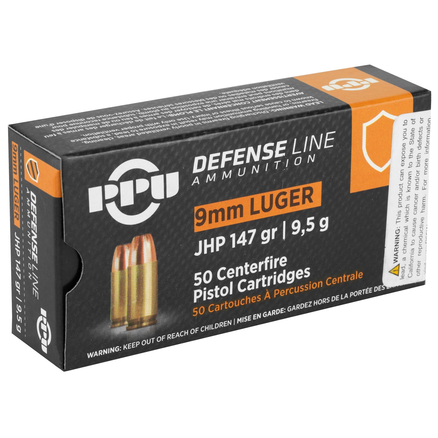 Prvi Partizan PPU 9mm Handgun Defense Hollow Point Ammunition * 147 Grain, 50 Rounds per Box