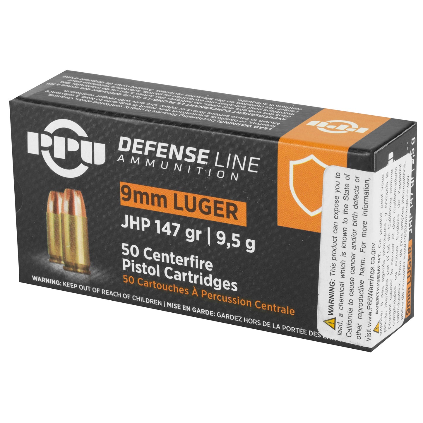 Prvi Partizan PPU 9mm Handgun Defense Hollow Point Ammunition * 147 Grain, 50 Rounds per Box