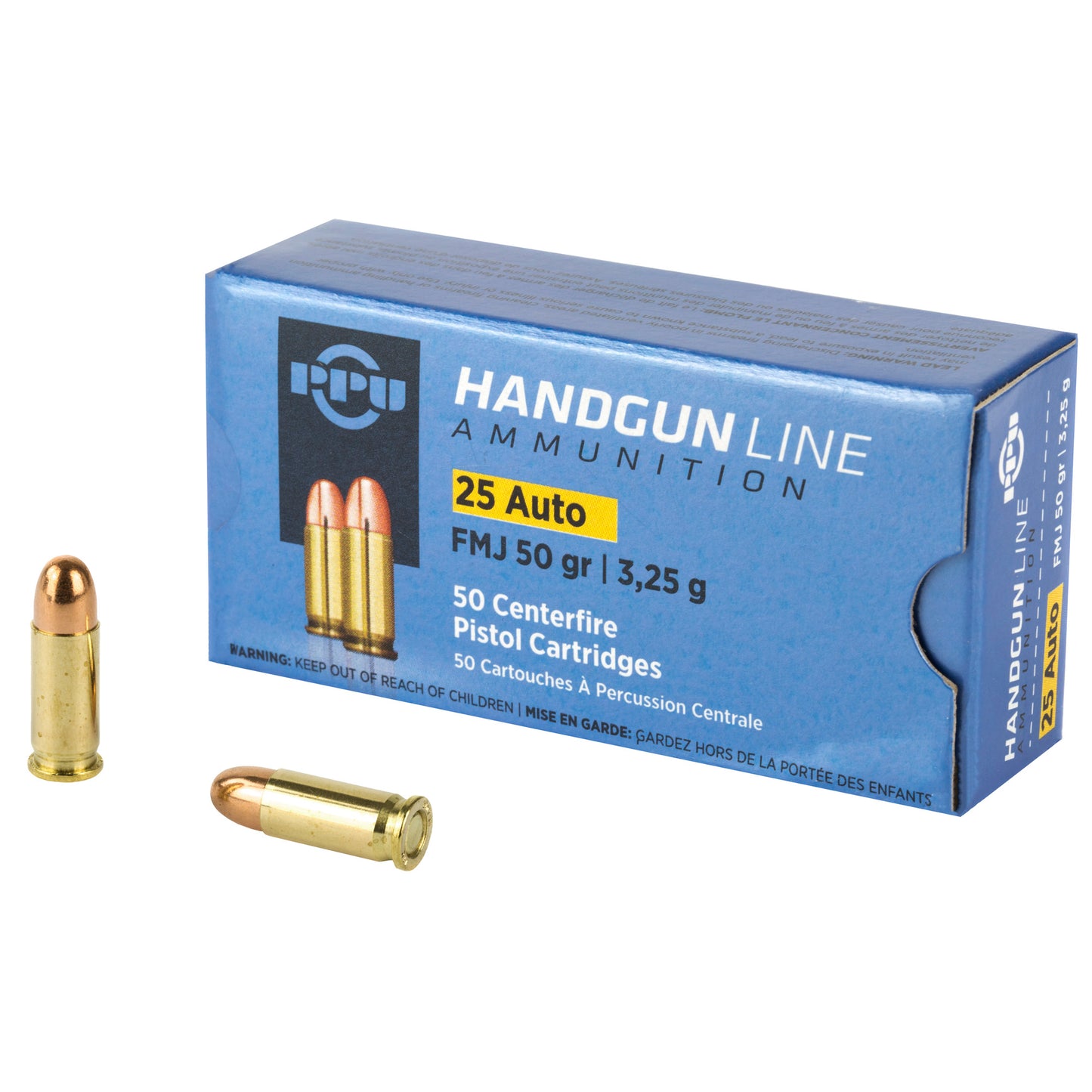 Prvi Partizan PPU 25 ACP Full Metal Jacket Ammunition * 50 Grain, 50 Rounds Per Box