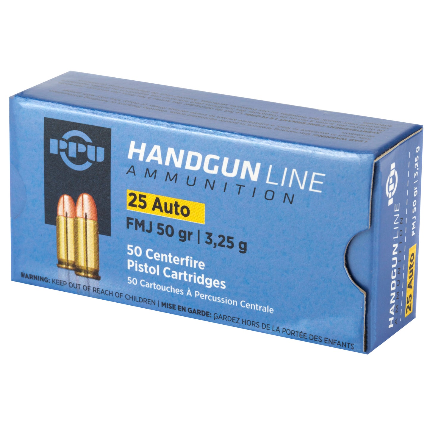 Prvi Partizan PPU 25 ACP Full Metal Jacket Ammunition * 50 Grain, 50 Rounds Per Box