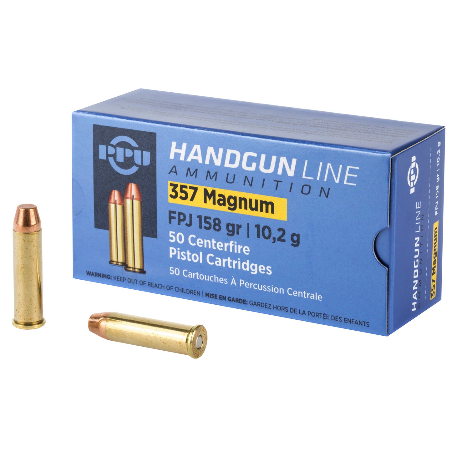 Prvi Partizan PPU 357 Magnum Flat Nose Pistol Ammunition * 158 Grain, 50 Rounds per Box
