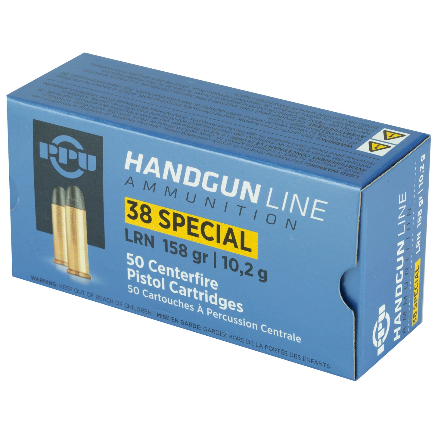 Prvi Partizan PPU 38SPL LRN 158 Grain Lead Round Nose Pistol Ammunition - 50 Rounds per Box