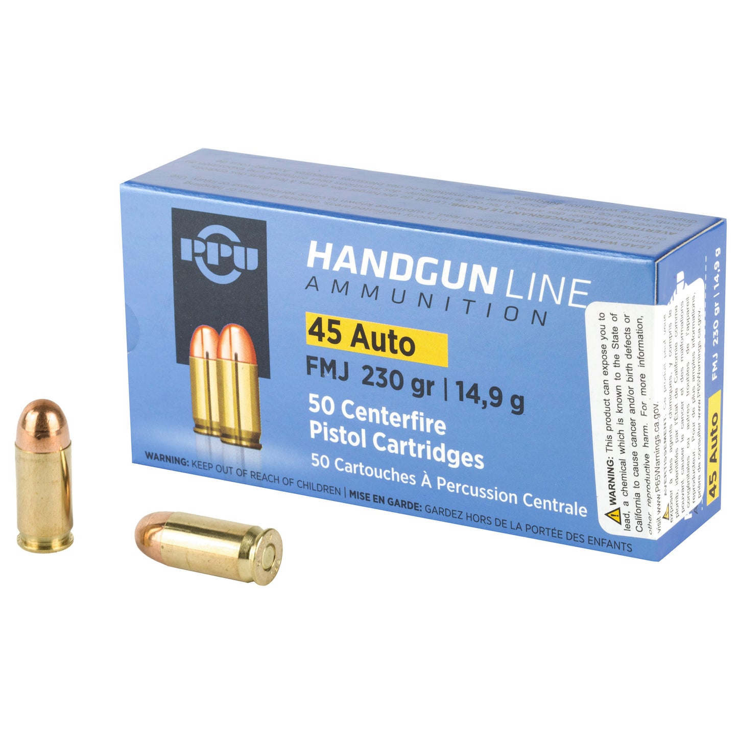 Prvi Partizan PPU 45ACP Full Metal Jacket Ammunition - 230 Grain, 50 Rounds per Box