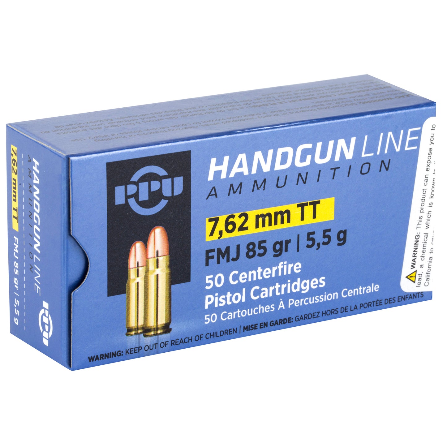Prvi Partizan PPU 7.62x25 Tokarev FMJ 85-Grain Pistol Ammunition (50 Rounds per Box)