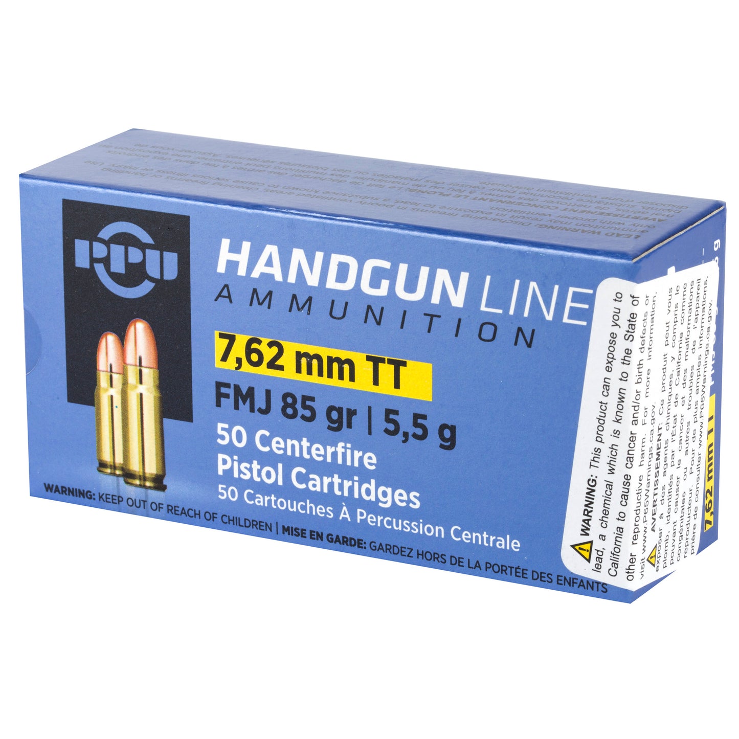 Prvi Partizan PPU 7.62x25 Tokarev FMJ 85-Grain Pistol Ammunition (50 Rounds per Box)
