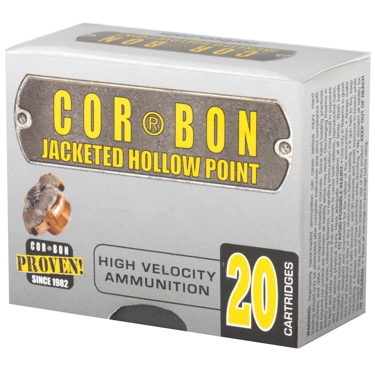 Corbon Ammo 9125 9mm Plus P 125-Grain JHP Self Defense Ammunition, 20 Rounds per Box