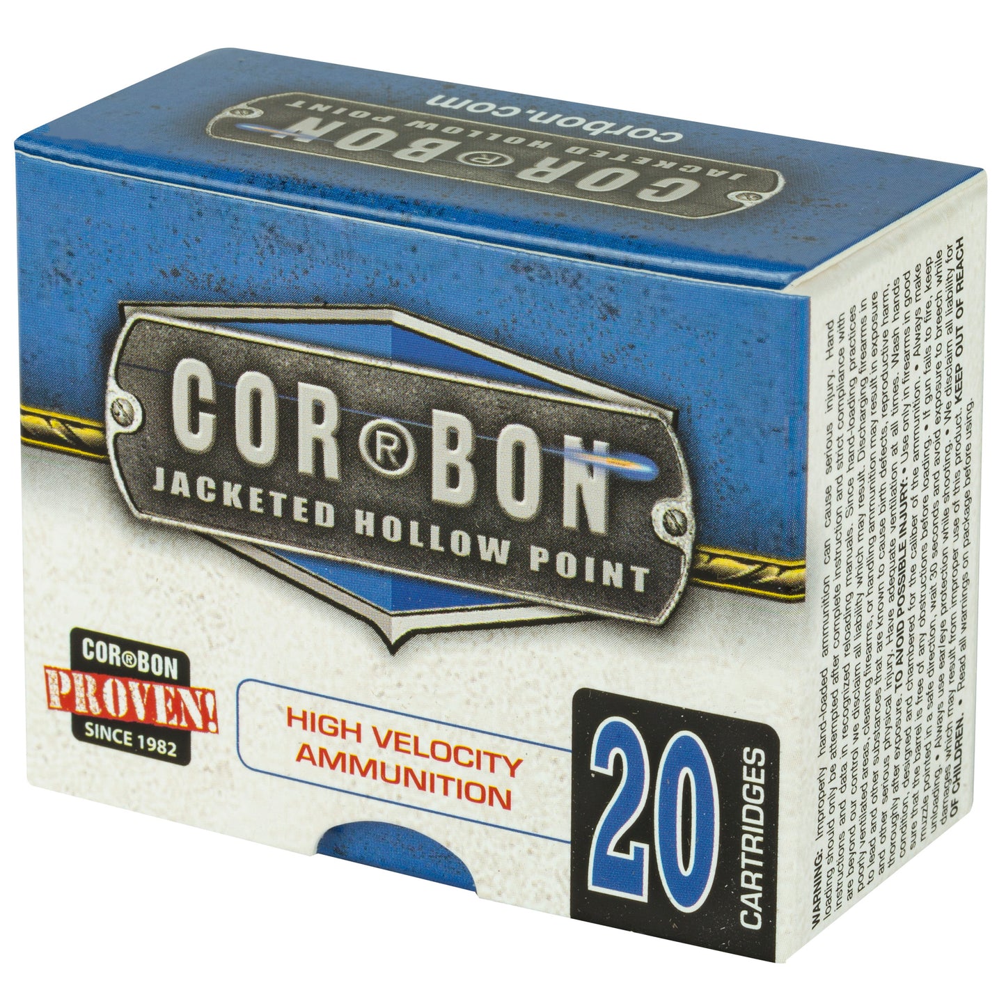 Corbon Ammo 9mm+P 90 Grain Jacketed Hollow Point Self Defense Ammunition - 20 Rounds per Box, 500 Rounds per Case