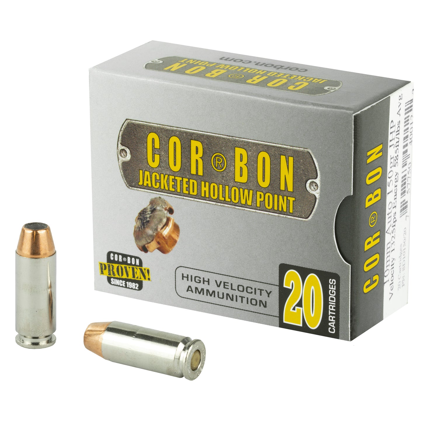 Corbon Ammo 10mm 150-Grain JHP Self Defense Hollow Point Ammunition (20 Rounds per Box, 500 per Case)