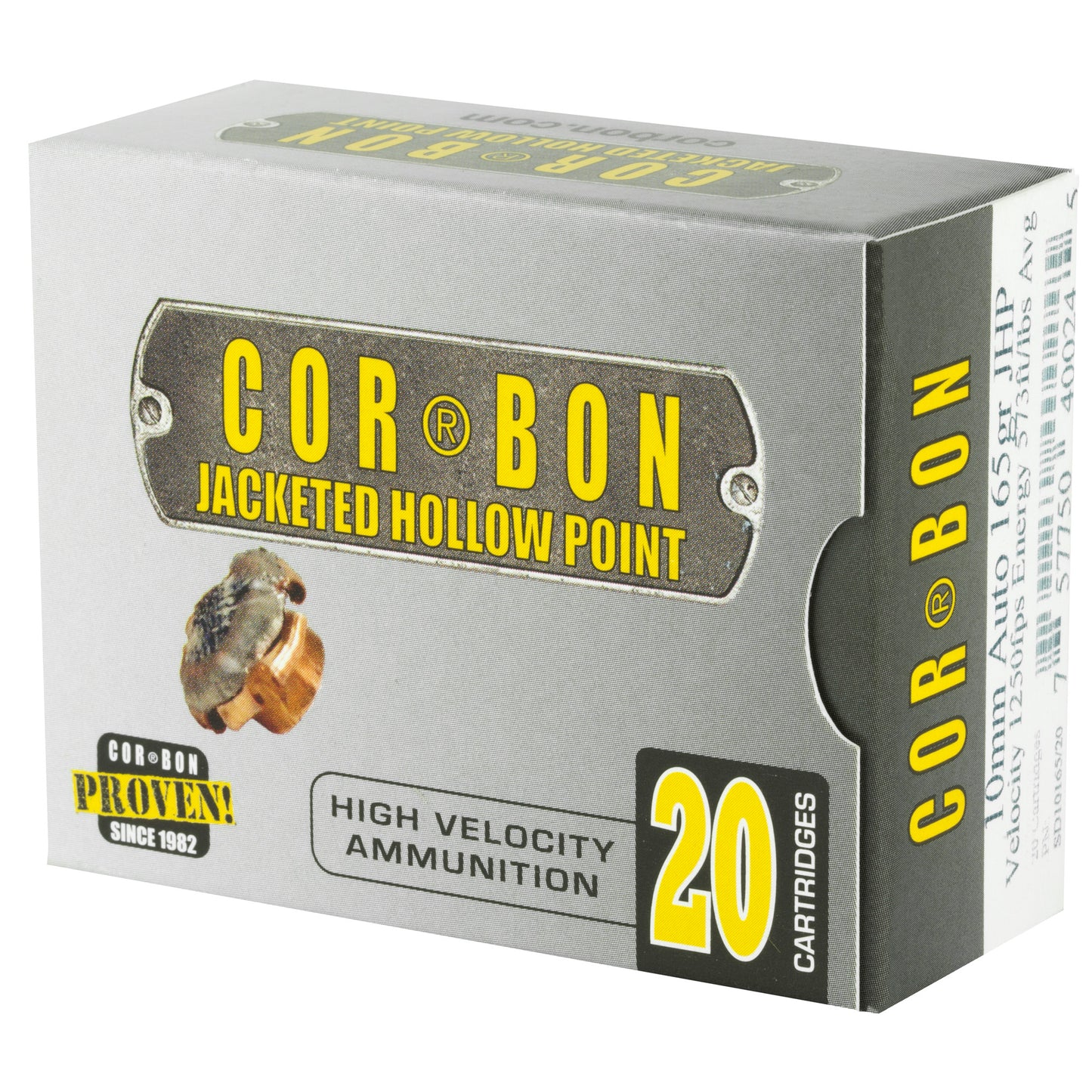 Corbon Ammo 10mm 165 Grain JHP Self Defense Ammunition - Reliable Hollow Point Performance
