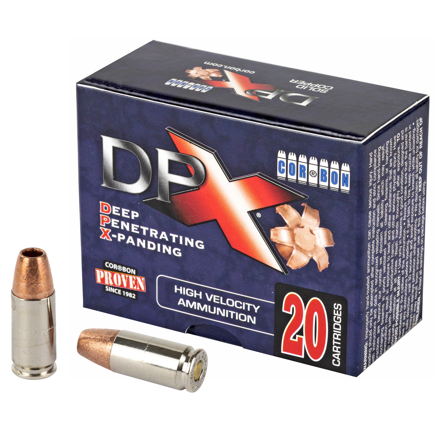 Corbon Ammo DPX 9mm +P 115 Grain Deep Penetrating X Bullet, Box of 20