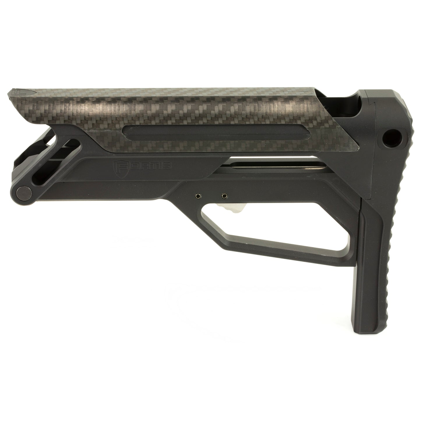 Fortis Manufacturing LA Stock for AR-15 - Lightweight Aluminum Collapsible Buttstock with Carbon Fiber Cheek Piece