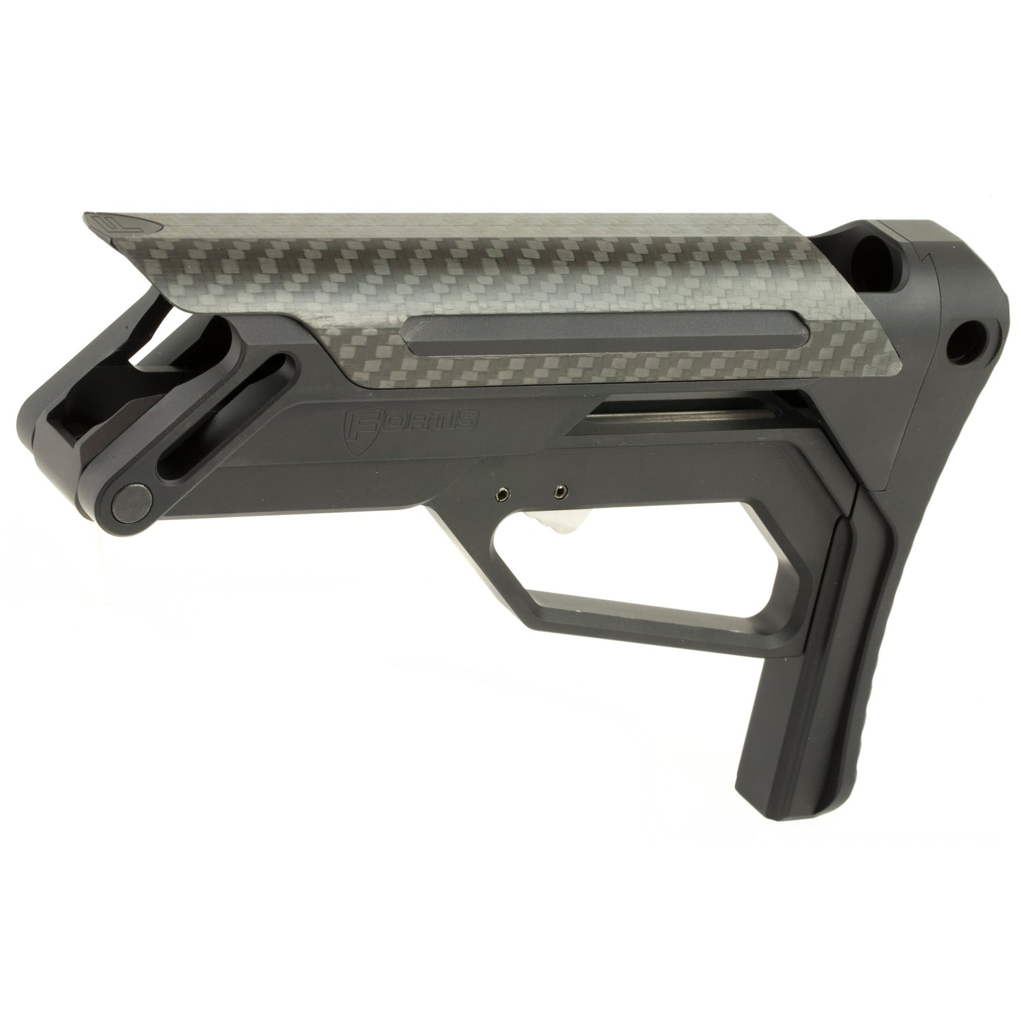 Fortis Manufacturing LA Stock for AR-15 - Lightweight Aluminum Collapsible Buttstock with Carbon Fiber Cheek Piece