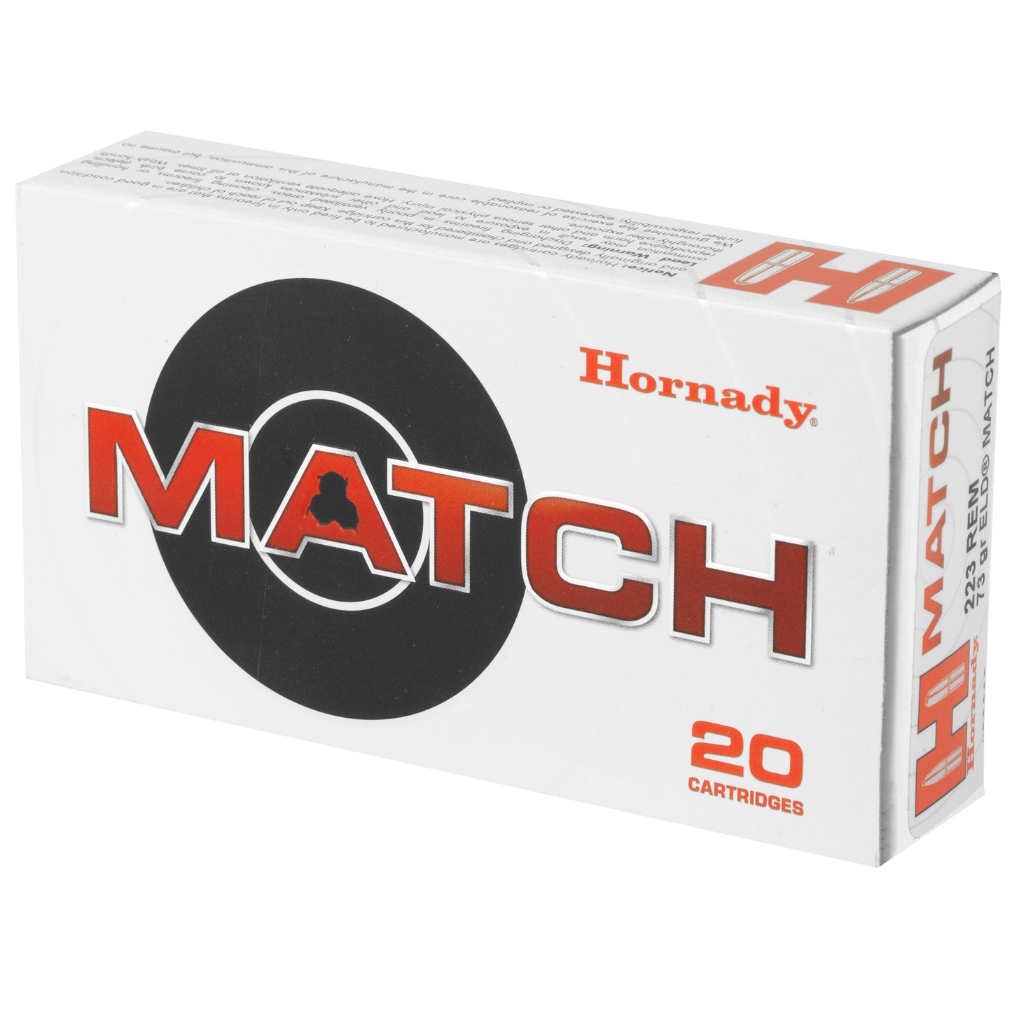 Hornady 223 Remington 73 Grain ELD Match Rifle Ammunition - Precision Match Grade Reloads