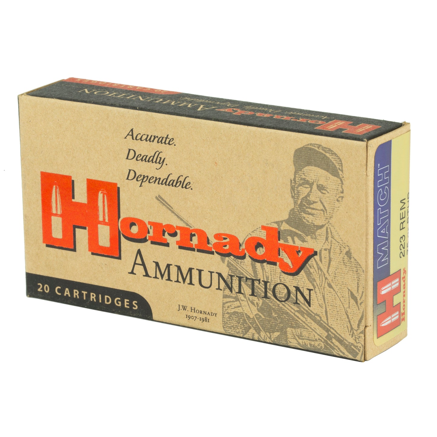 Hornady 223 Remington 75 Grain BTHP Match Ammunition - Precision Boat Tail Hollow Point