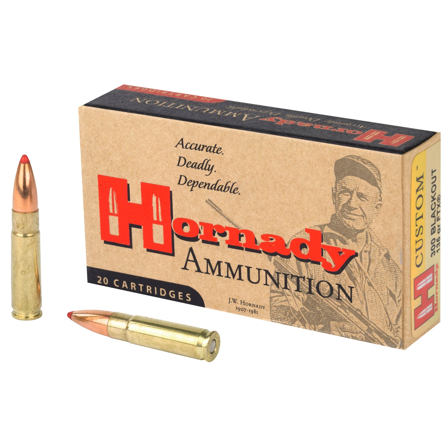 Hornady Custom 300 Blackout 135 Grain FlexTip Ammunition - Precision Medium and Large Game Hunting