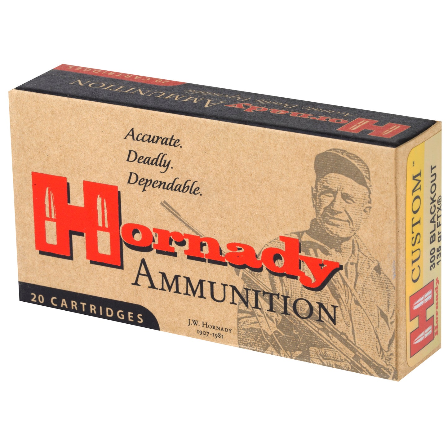 Hornady Custom 300 Blackout 135 Grain FlexTip Ammunition - Precision Medium and Large Game Hunting