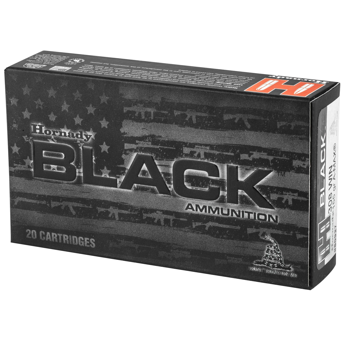 Hornady Black .308 Winchester 155 Grain A-Max Ammunition * 20 Rounds per Box, 200 Rounds per Case