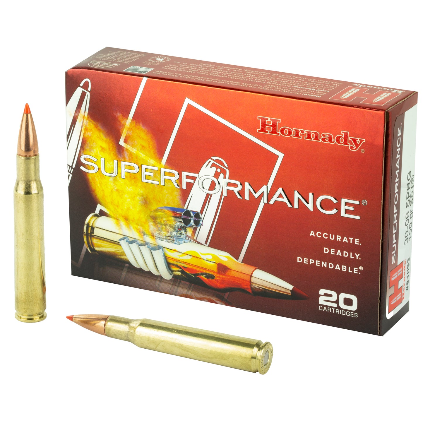 Hornady Superformance SST 150 Grain for 30-06 Springfield Rifle * High-Performance Hunting Ammo, 20 Rounds per Box