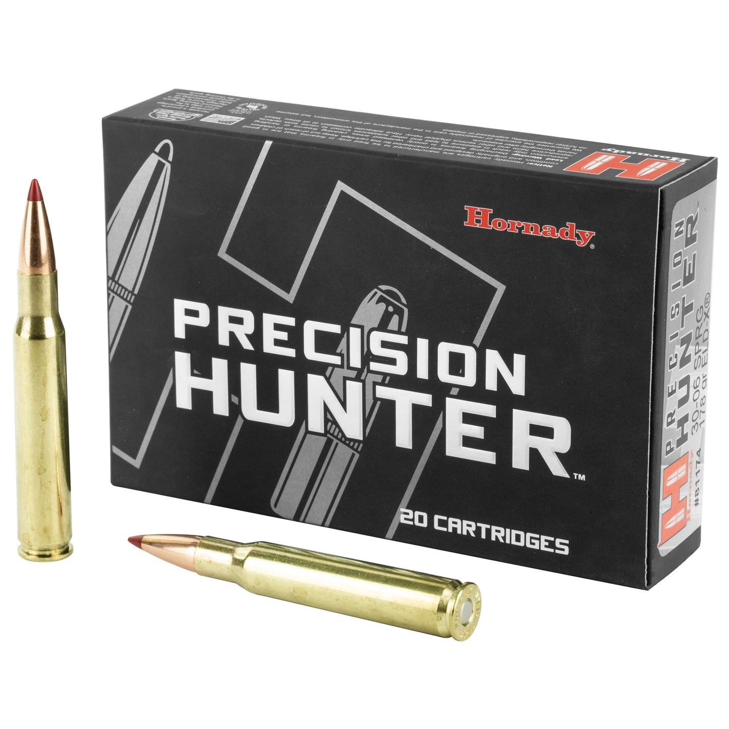 Hornady Precision Hunter 30-06 Springfield 178 Grain ELD-X Ammunition * Match-Accurate Hunting Loads