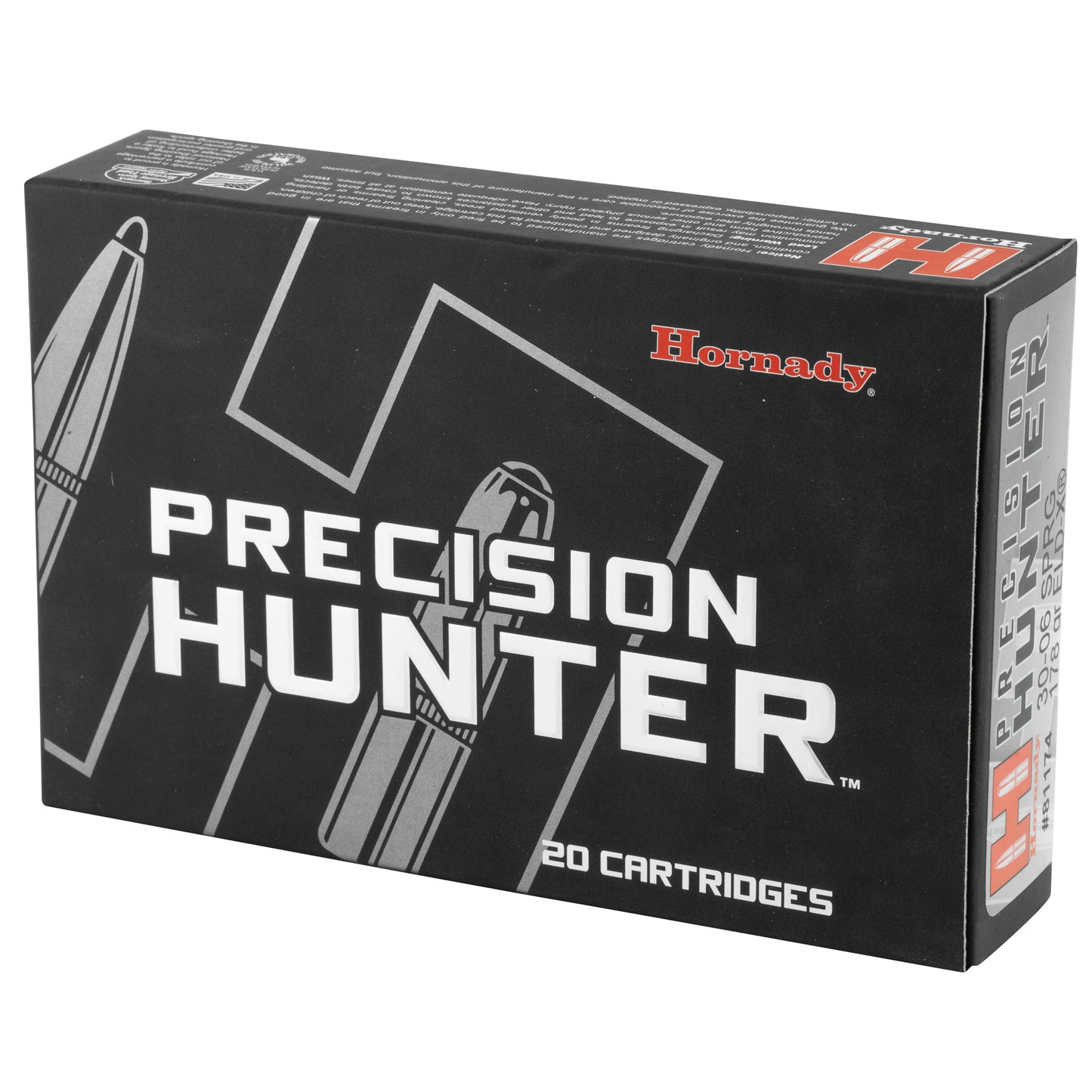Hornady Precision Hunter 30-06 Springfield 178 Grain ELD-X Ammunition * Match-Accurate Hunting Loads