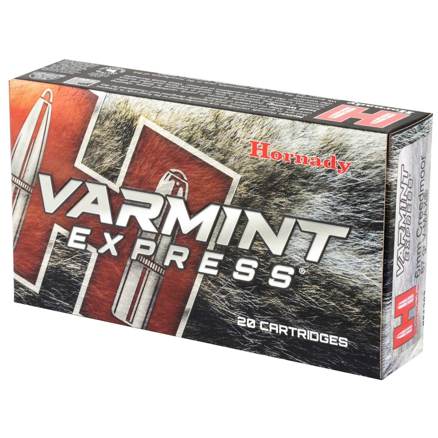 Hornady Varmint Express 6mm Creedmoor 87 Grain V-Max Ammunition - Pack of 20