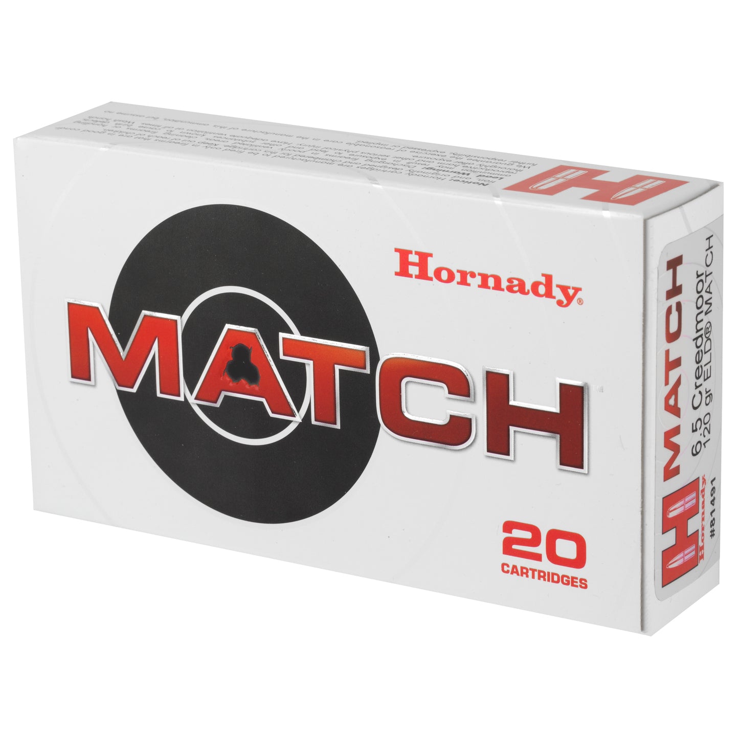 Hornady 6.5 Creedmoor ELD Match 120-Grain Ammunition * Precision Rifle Bullets for Long-Range Shooting