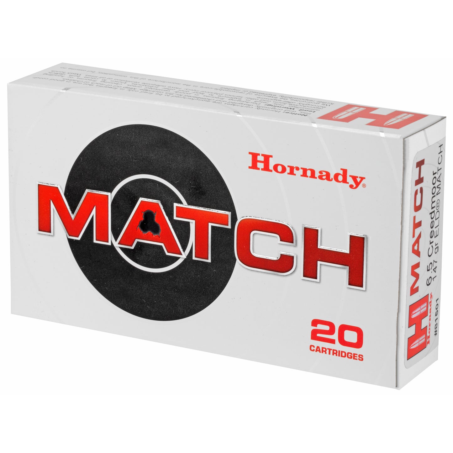 Hornady 6.5 Creedmoor ELD Match 147-Grain Rifle Ammunition (20 Rounds per Box, 200 per Case)