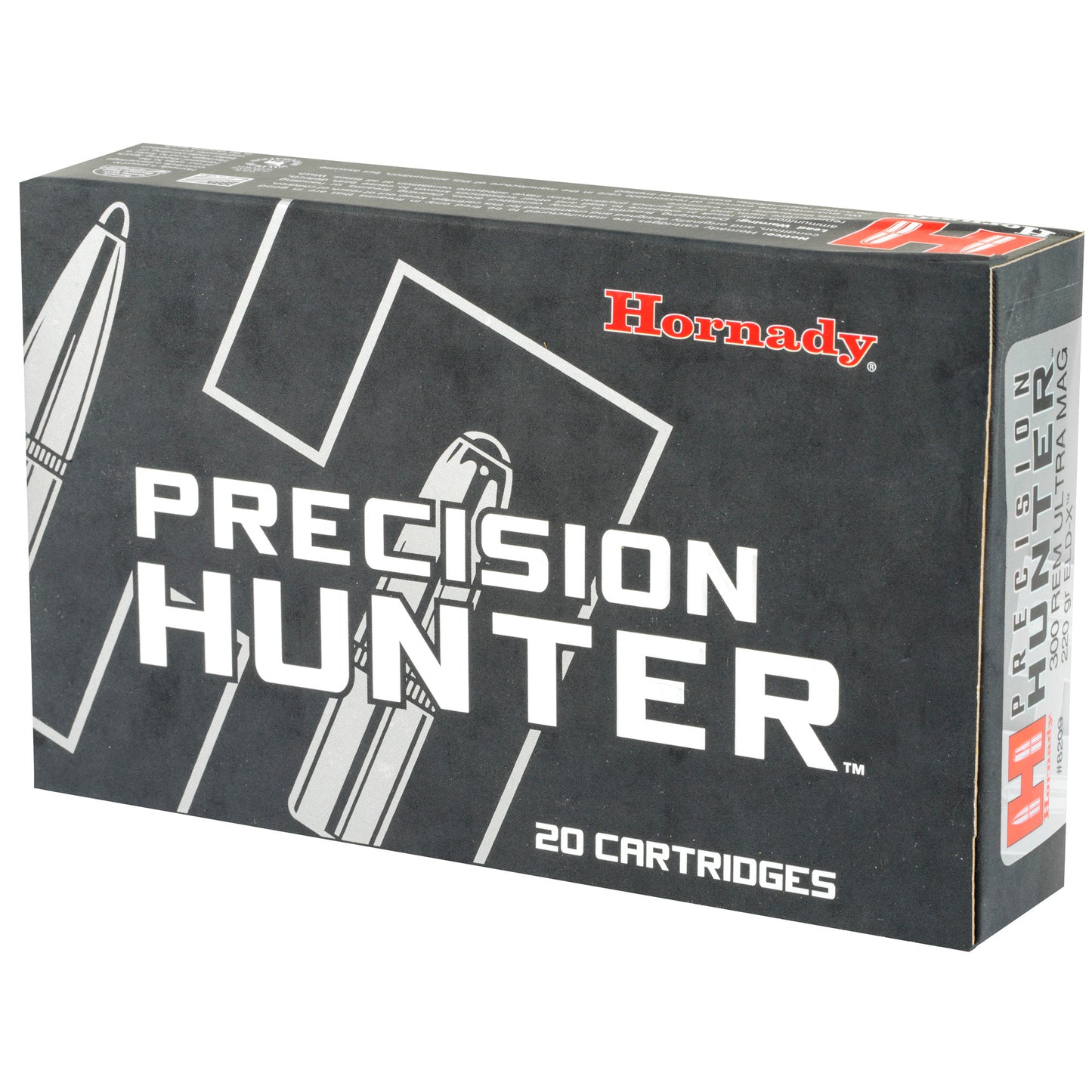 Hornady Precision Hunter 300 Remington Ultra Magnum ELD-X 220-Grain Match-Accurate Hunting Ammunition, 20 Rounds per Box