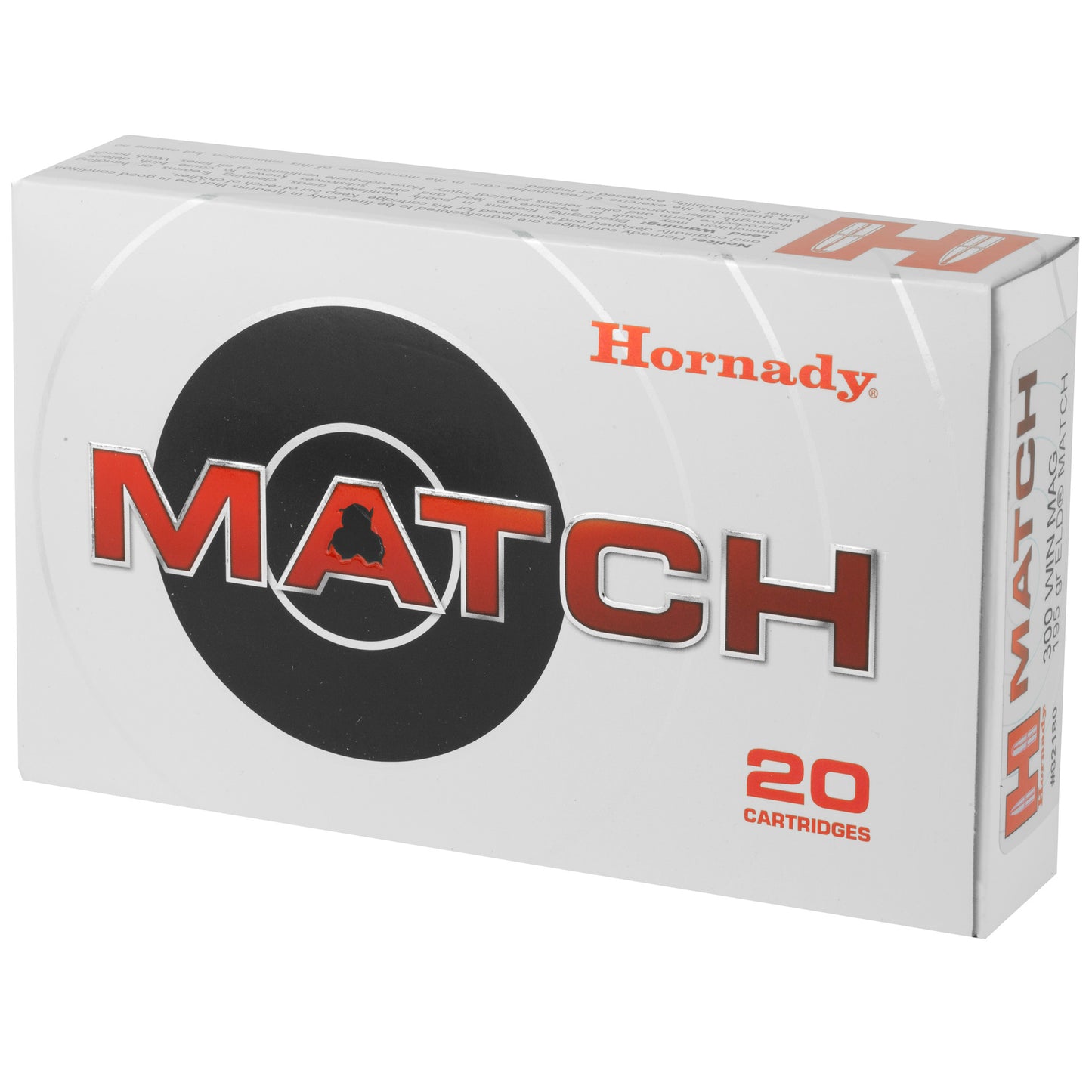 Hornady 300 Winchester Magnum ELD Match Ammo - 195 Grain, Precision Accuracy, 20 Rounds Per Box