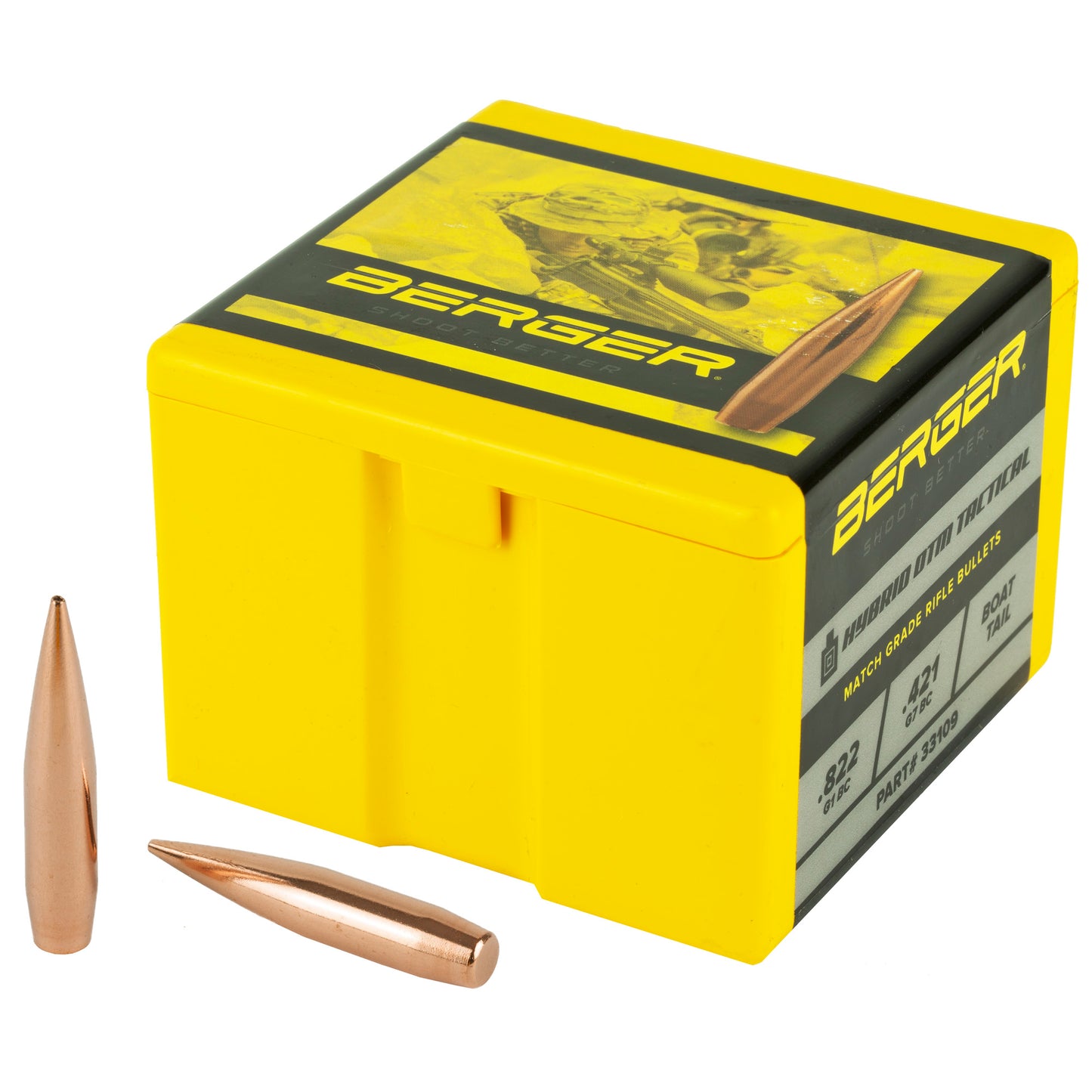 Berger Bullets .338 Caliber 300-Grain Hybrid OTM Tactical Bullets - 100 Count Box