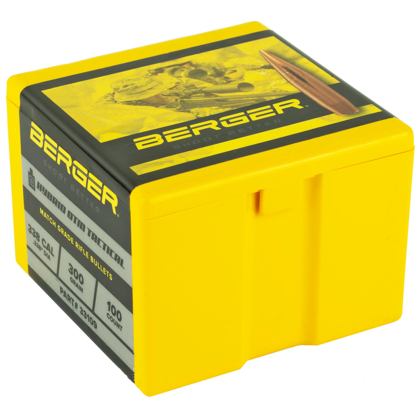 Berger Bullets .338 Caliber 300-Grain Hybrid OTM Tactical Bullets - 100 Count Box