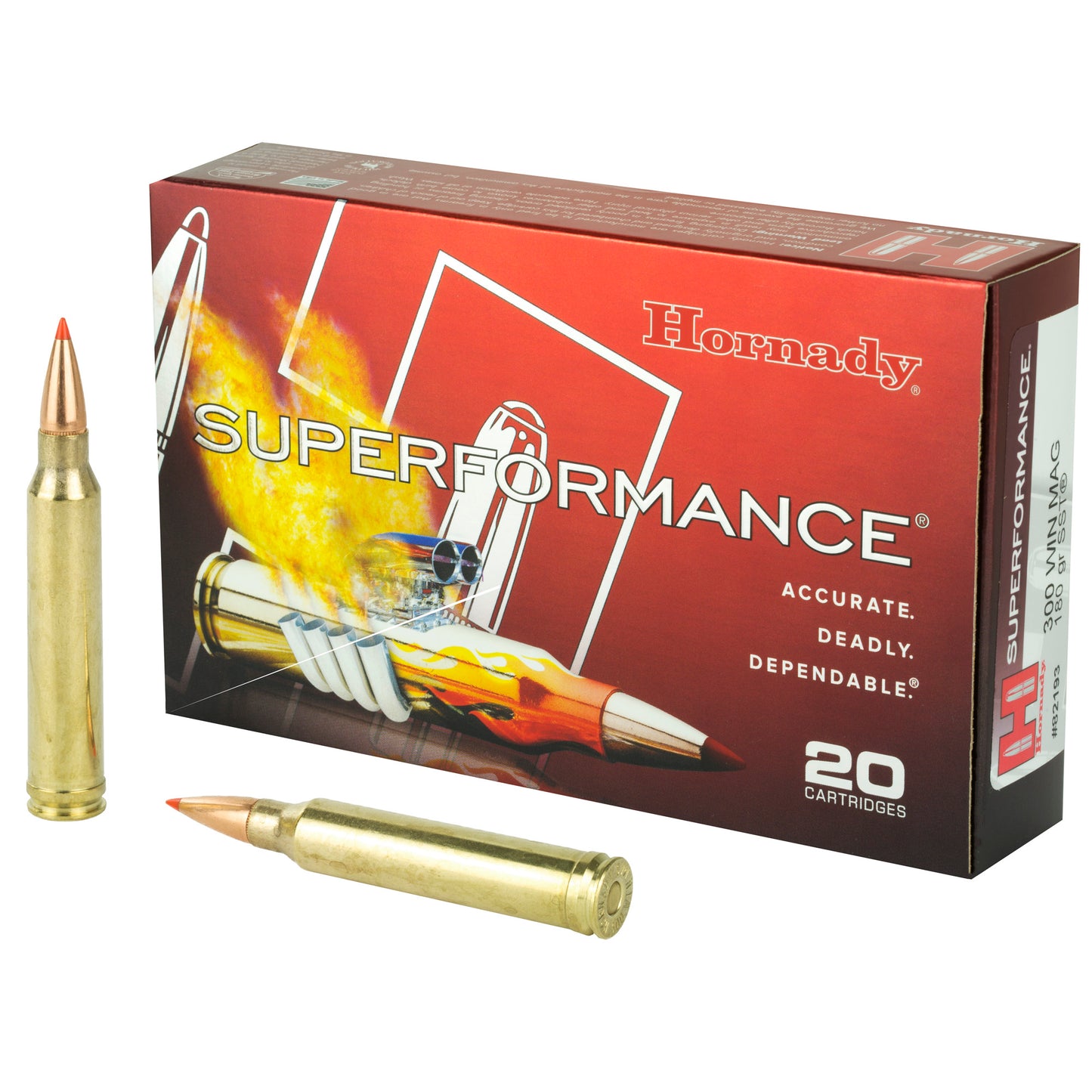 Hornady Superformance SST 180-Grain 300 Winchester Magnum Ammunition (20 Rounds / Box, 200 Rounds / Case)
