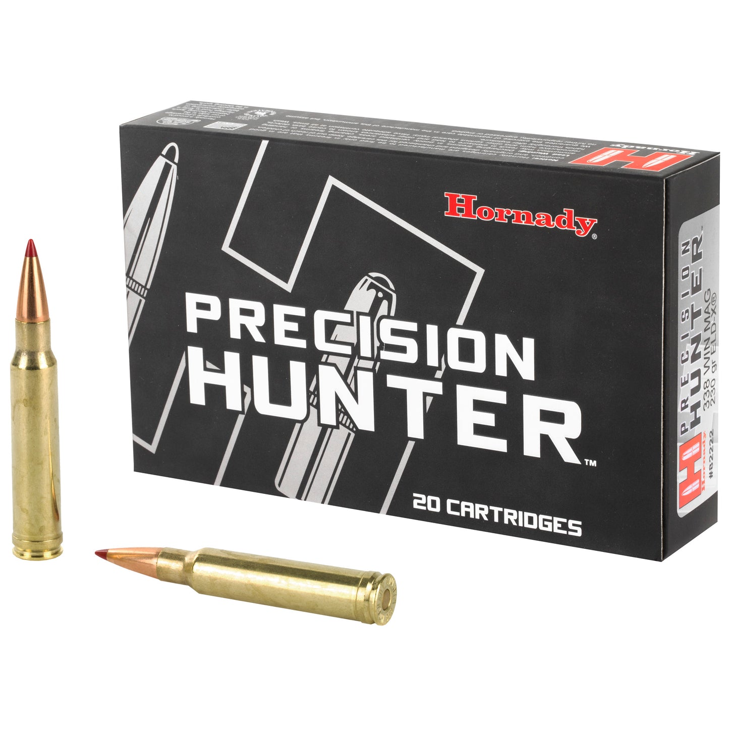 Hornady Precision Hunter 338 Winchester 230 Grain ELD-X Match-Accurate Hunting Ammunition - 20 Rounds per Box