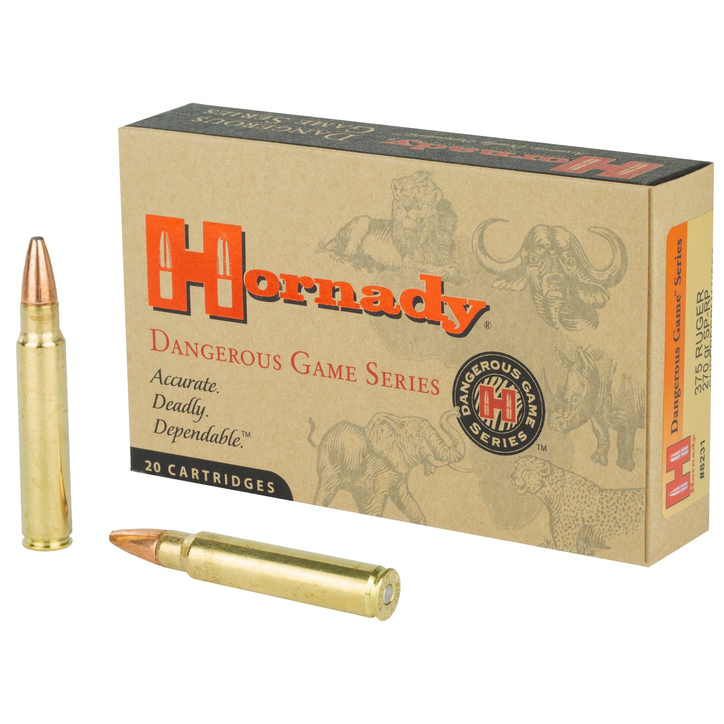 Hornady Dangerous Game Series 375 Ruger 270 Grain Soft Point Ammunition - 20 Rounds per Box