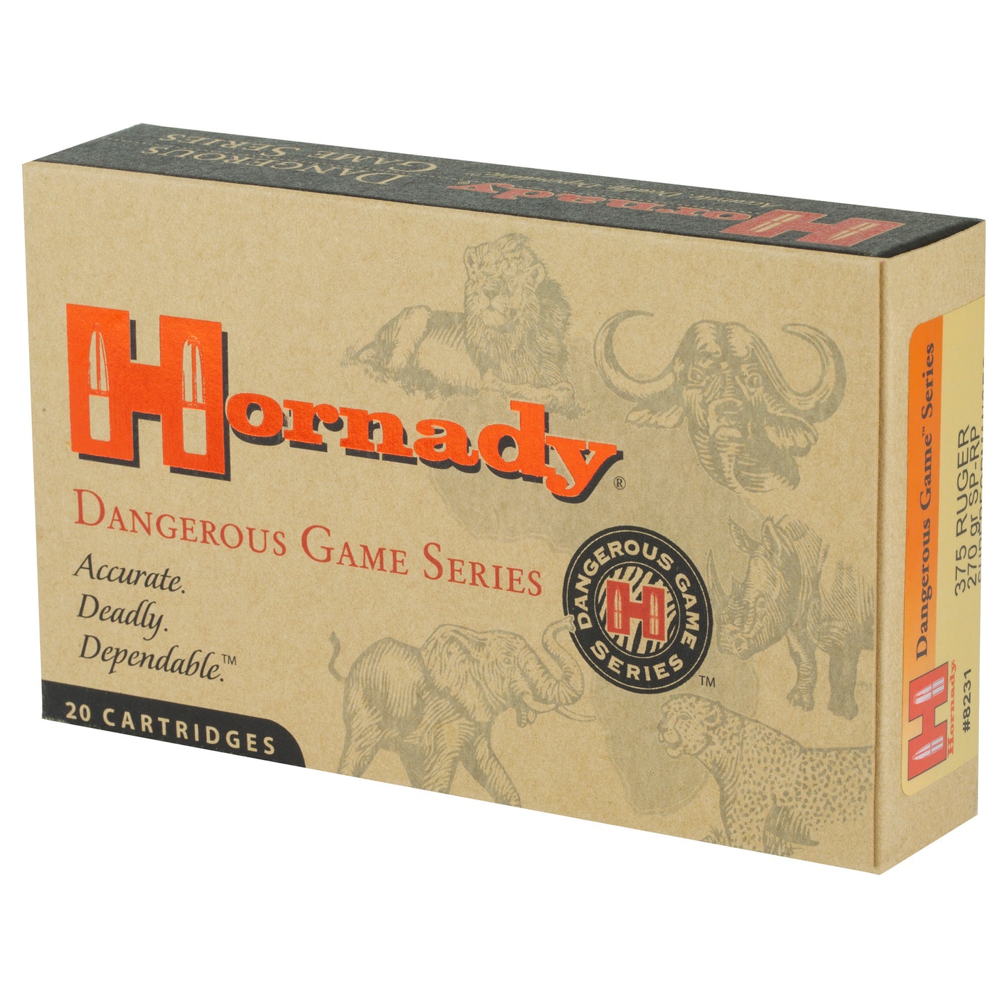 Hornady Dangerous Game Series 375 Ruger 270 Grain Soft Point Ammunition - 20 Rounds per Box
