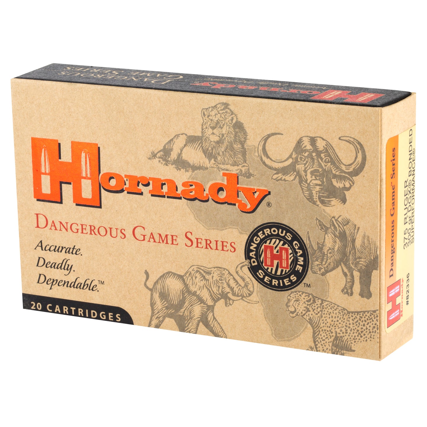 Hornady Dangerous Game Series 375 Ruger 300-Grain DGX Bonded Ammunition - Model HRNDY DG 375RUG 300GR
