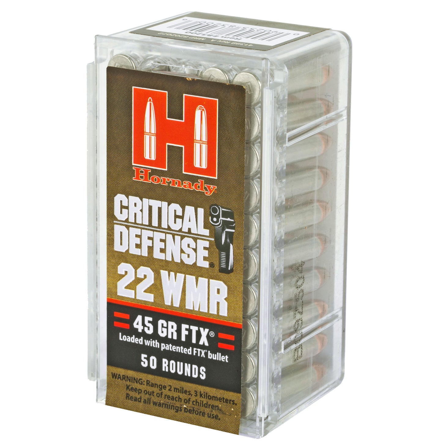 Hornady Critical Defense .22 WMR 45 Grain FlexTip Ammunition - 50 Rounds