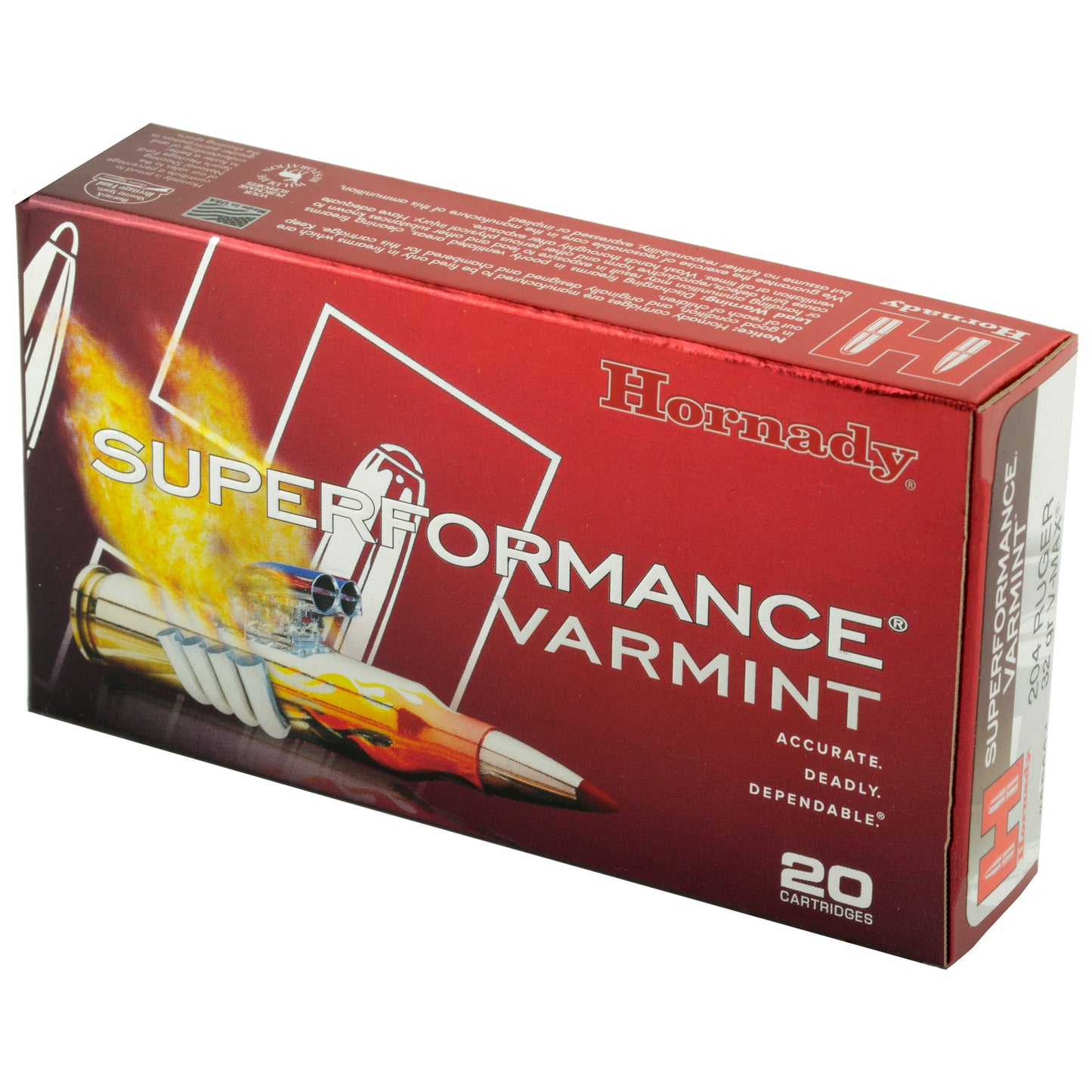 Hornady Superformance Varmint Ammunition for .204 Ruger * 32 Grain V-Max | High Velocity & Precision